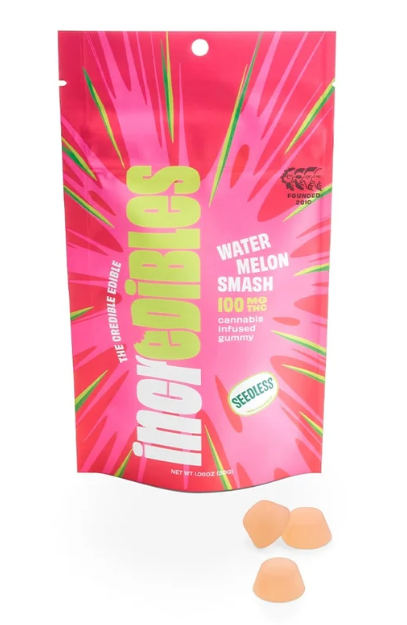 Photograph of product: Incredibles Watermelon Smash High Dose Gummies 20pk