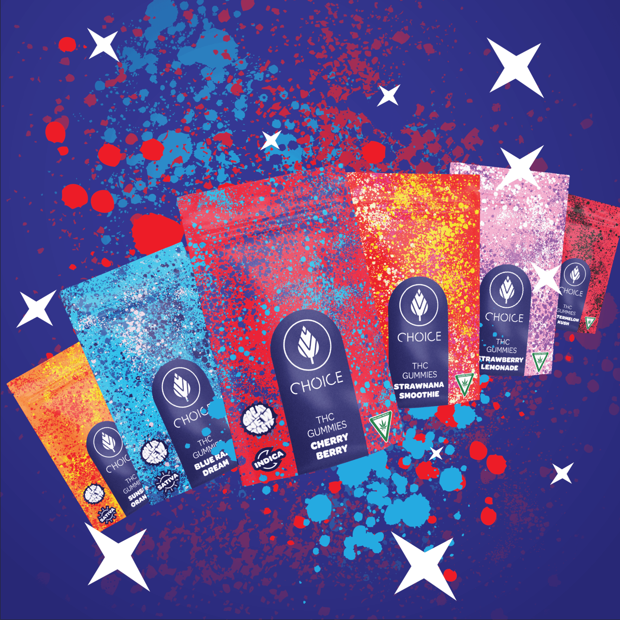 Photograph of product: Choice Watermelon Kush(Oui'd) 200mg Chews