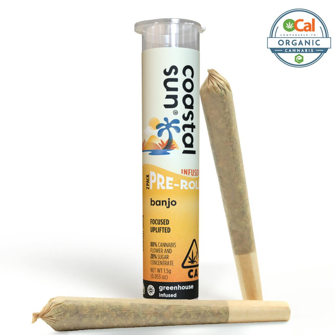 Photograph of product: Banjo 2pk Infused Pre-Rolls Coastal Sun