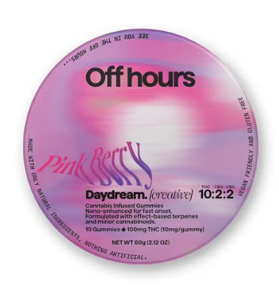 Photograph of product: OFF HOURS | 10mg 10pk gummies | Daydream- Pink Berry