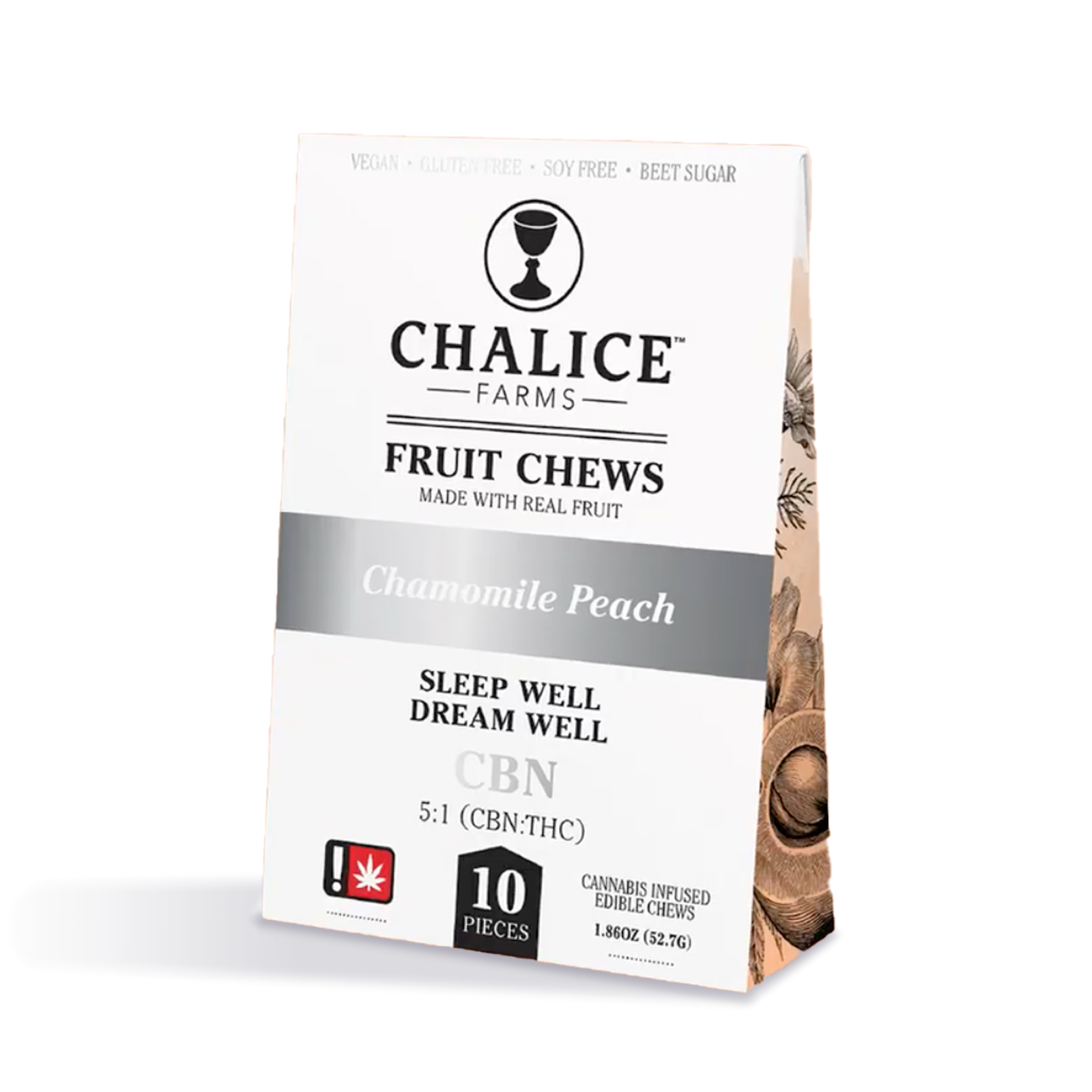 Photograph of product: Chamomile Peach CBN 3:1 Fruit Chews 10-pack