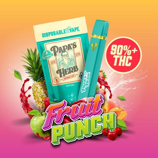 Photograph of product: Papas Herb - Disposable Vape Cart - 1g - Fruit Punch - 