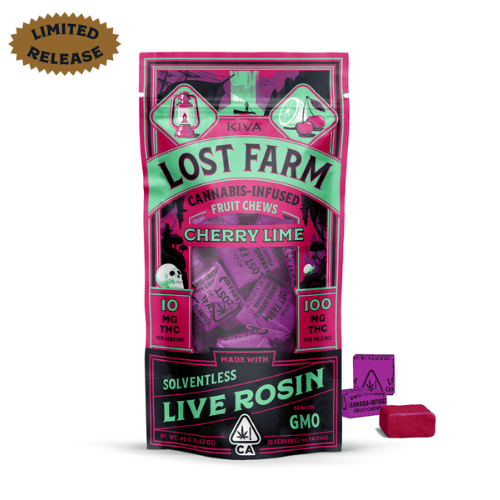 Photograph of product: Lost Farm Cherry Lime x GMO Live Rosin Chews - 