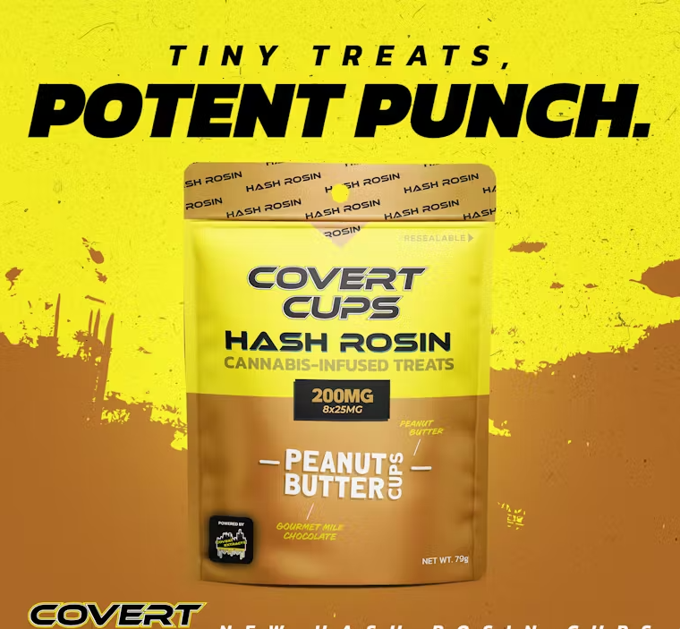 Photograph of product: Covert Cups - Chocolate - 200mg au chocolat Rosin - Peanut Butter