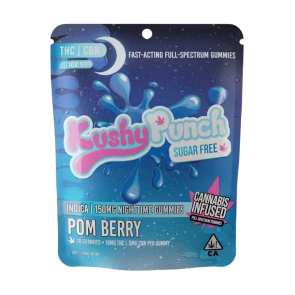 Photograph of product: POM BERRY CBN NIGHTTIME SUGARFREE GUMMY - KUSHY PUNCH