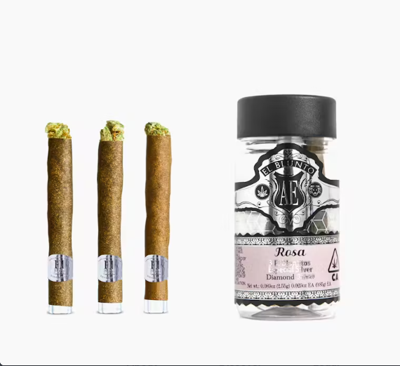 Photograph of product: Rosa 3pk Bluntito [H]   2.55g Silver Diamond Blunt