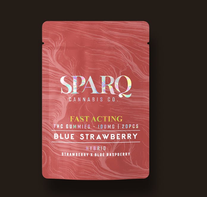 Photograph of product: Sparq I Blue Strawberry (H) 20pk 5mg Gummies