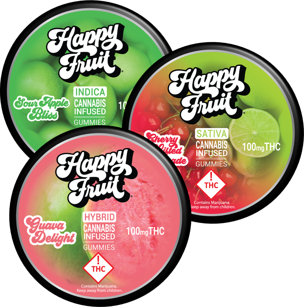 Photograph of product: Happy Fruit - Strawberry Lifted Limeade TH-ouiV 2:1 Gummies (100mg)