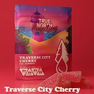 Photograph of product: True North Gummies 200mg Traverse City Cherry