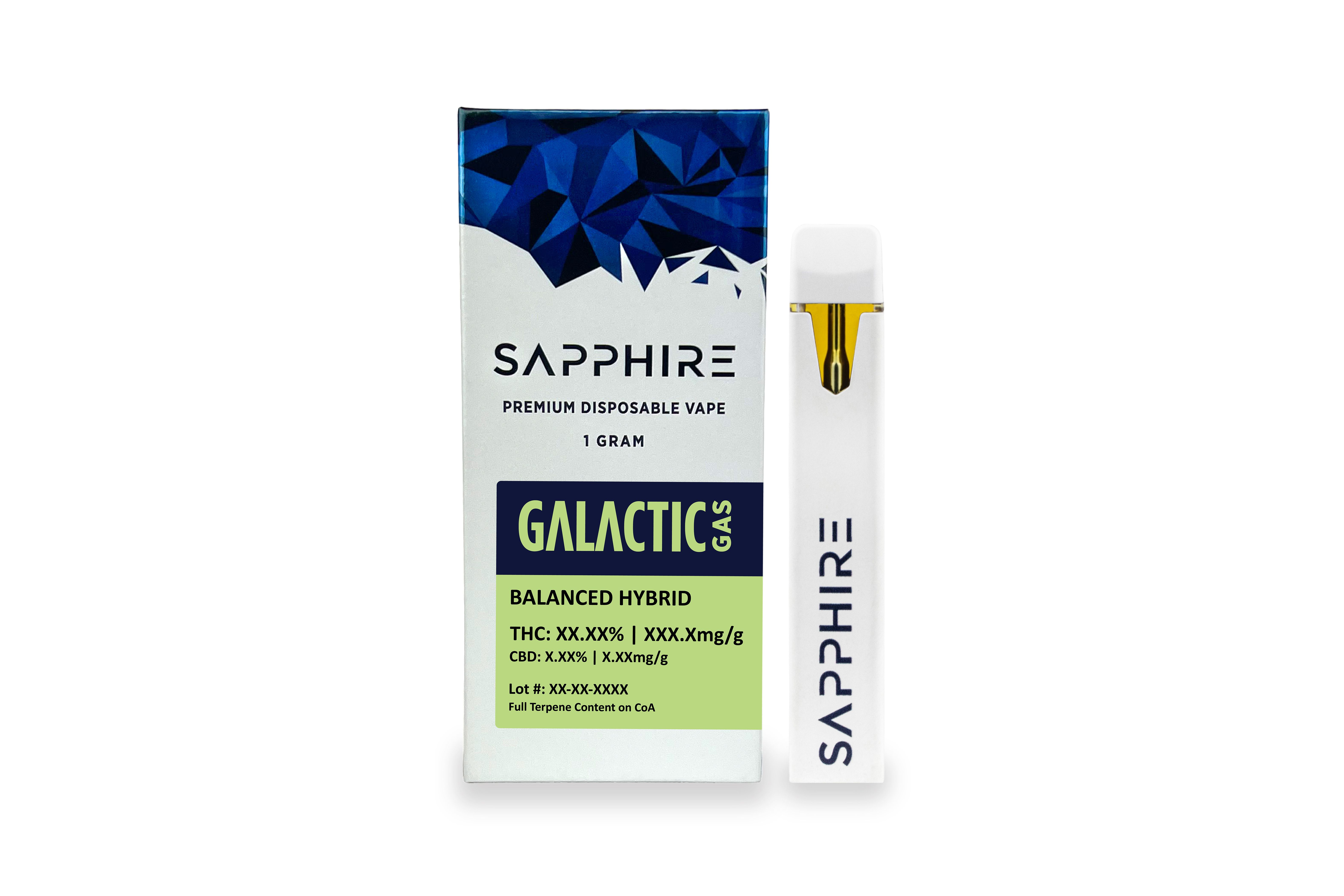 Photograph of product: Sapphire | Disposable Vape | Galactic Gas