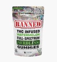 Photograph of product: Banned - 200mg Nerdless Gummies - Watermelon