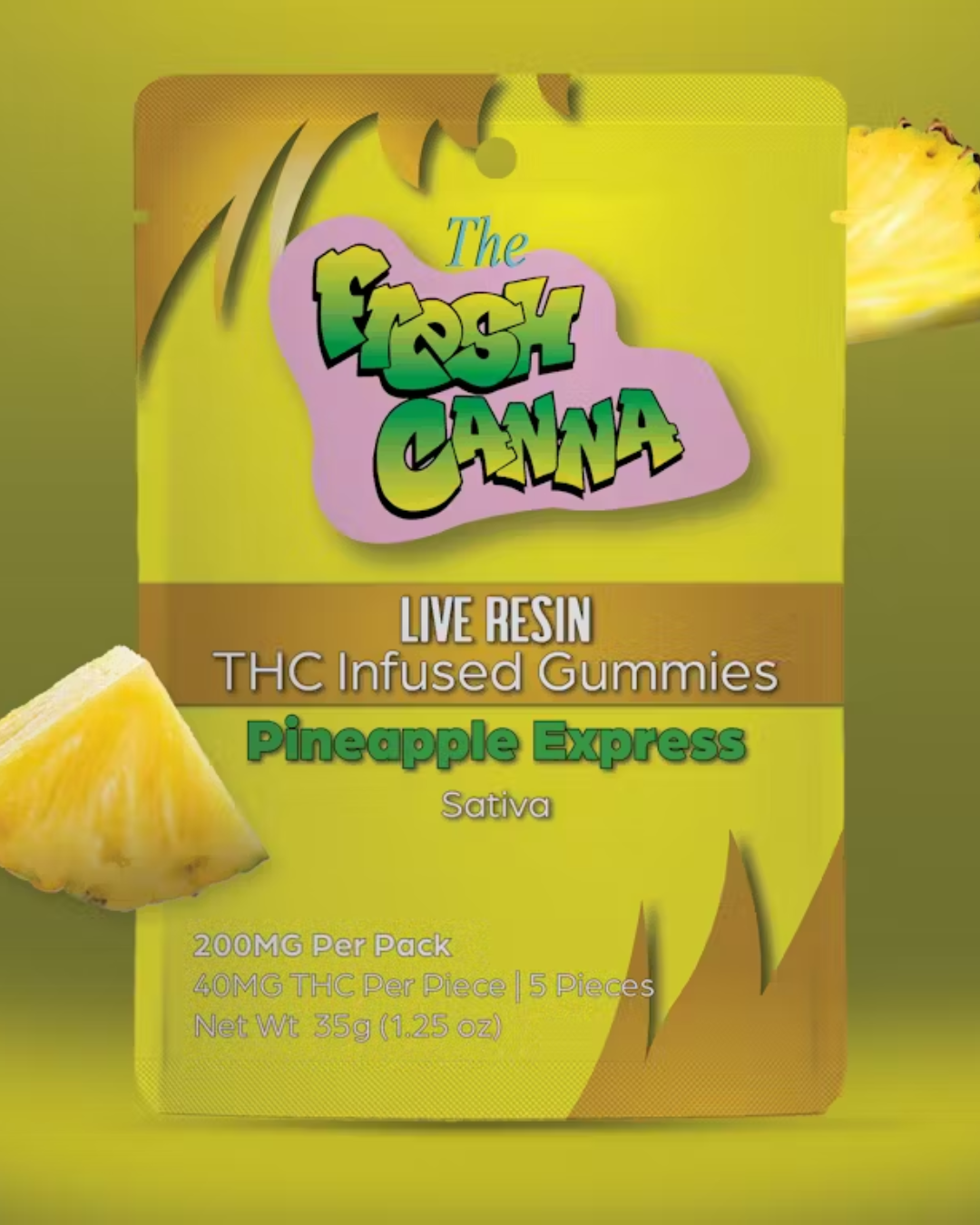 Photograph of product: Fresh Canna | Pineapple Express | Live Resin Gummies | 200mg