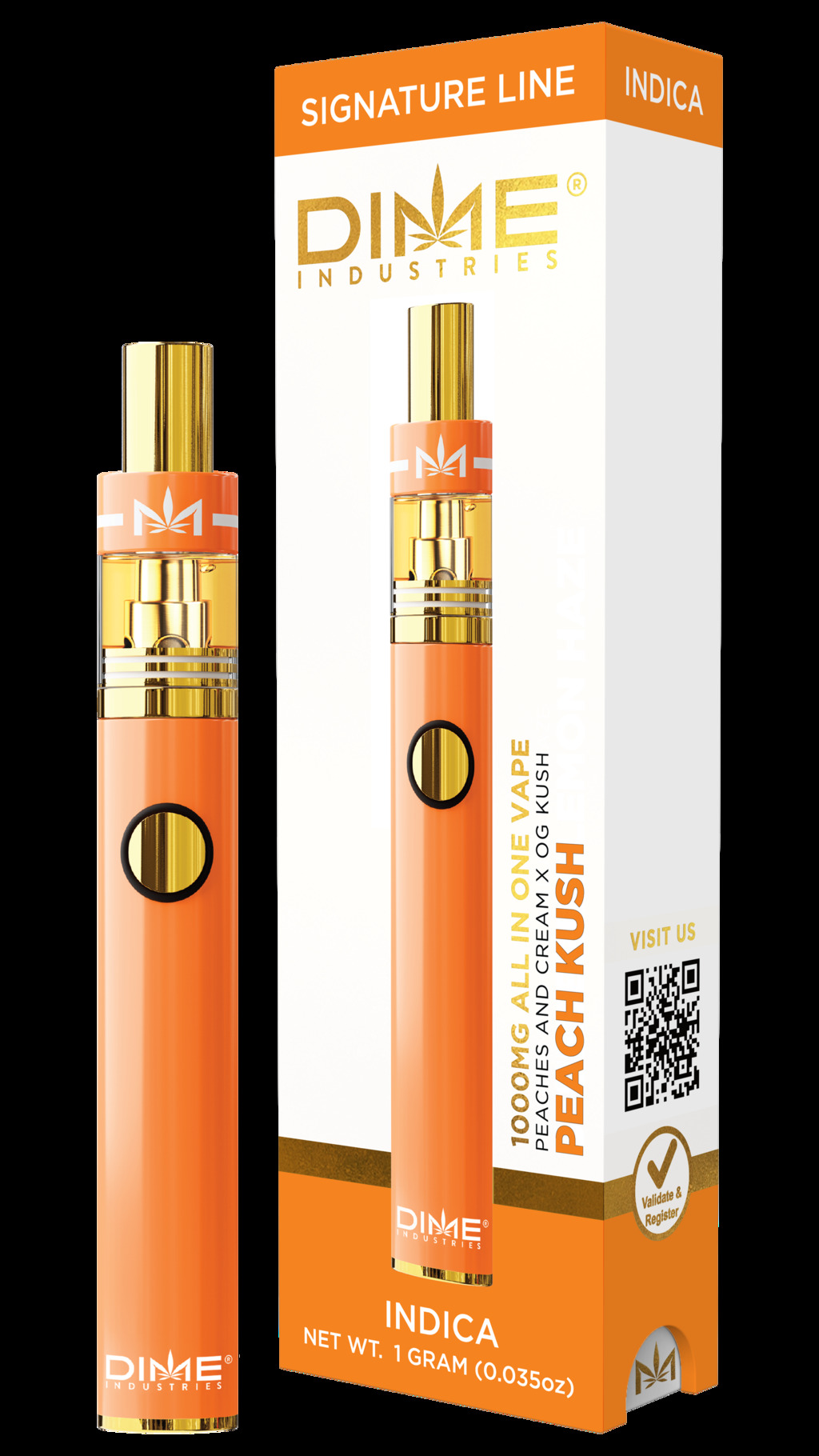 Photograph of product: Peach Kush Signature AIO - ["1 g"]
