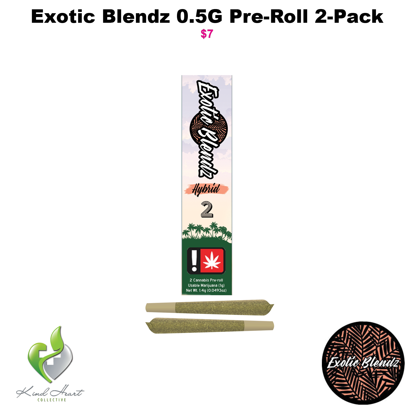 Photograph of product: Hybrid 0.5G Pre-Roll 2-Pack, Exotic Blendz (Taxes Included)