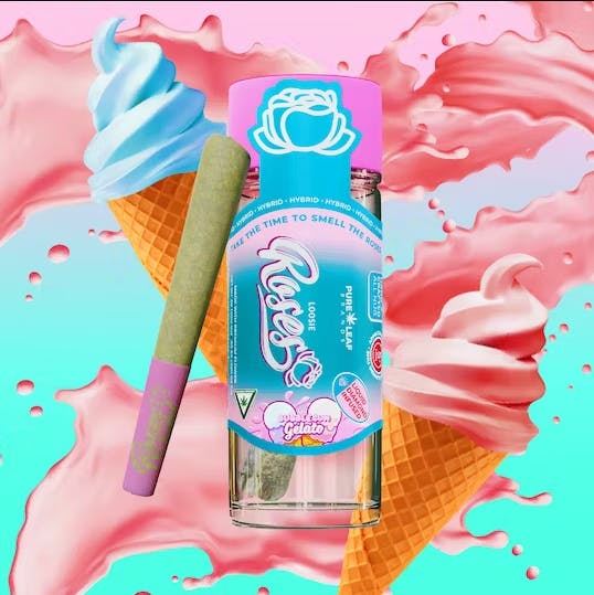 Photograph of product: Roses Single Infused PreRoll - BubbleGum Gelato Loosie