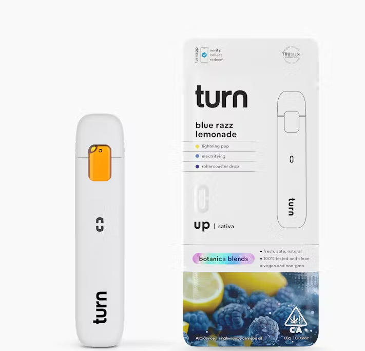 Photograph of product: Turn Up Blue Razz Lemonade Oui'd AIO 1g