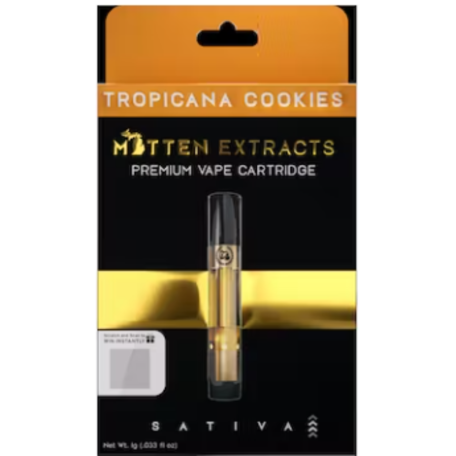 Photograph of product: Mitten Extracts - 1g Cart - Tropicana Cookies