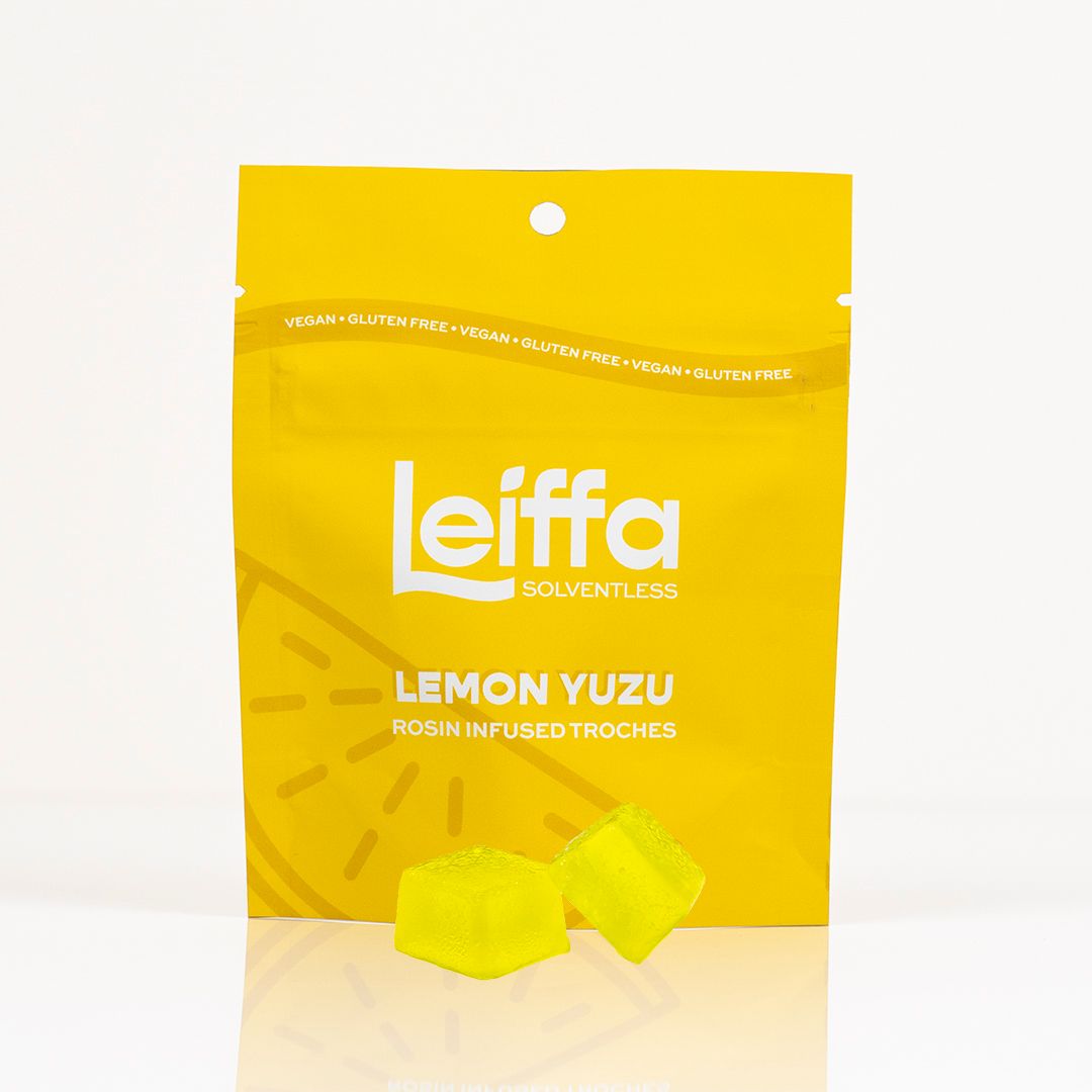 Photograph of product: Lemon Yuzu | 50mg Live Rosin Troches | 10pk