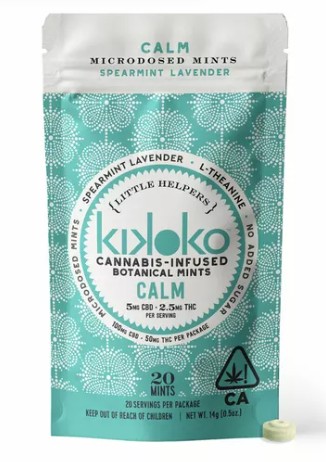 Photograph of product: KIKOKO CALM LITTLE HELPERS 2:1 CBD:TH-oui MINTS 50MG