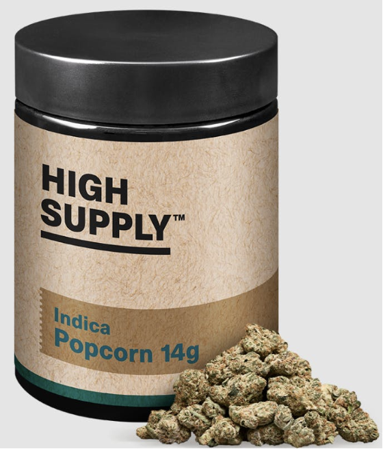 Photograph of product: HIGH SUPPLY LA KUSH CAKE POPCORN 14G