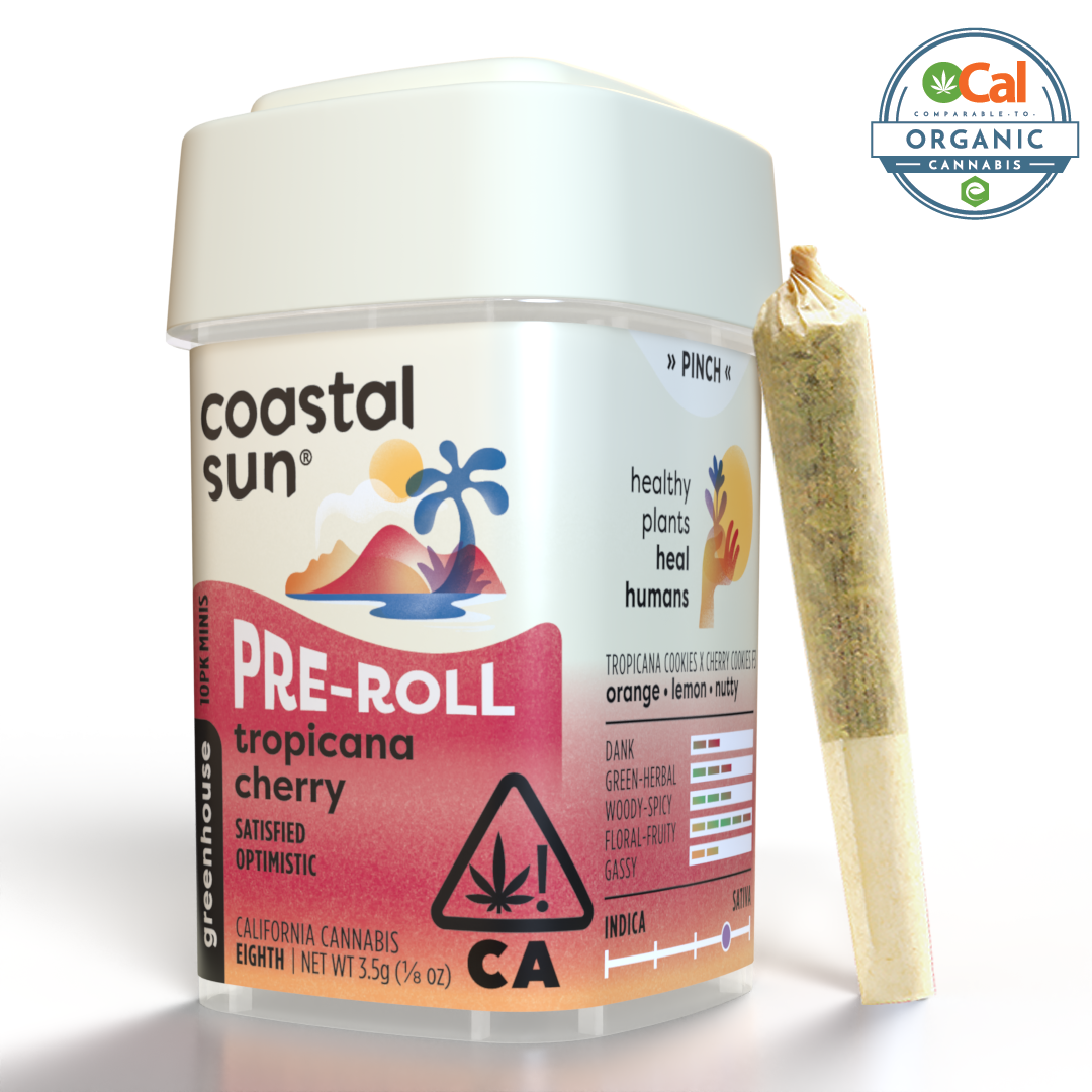 Photograph of product: Coastal Sun - 10pk Pre Rolls - Tropicana Cherry