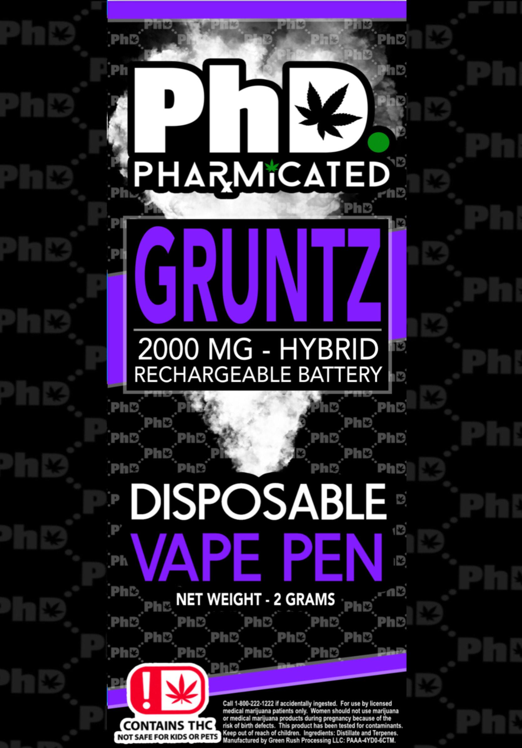 Photograph of Product: Pharmicated- Disposable Vape-Gruntz