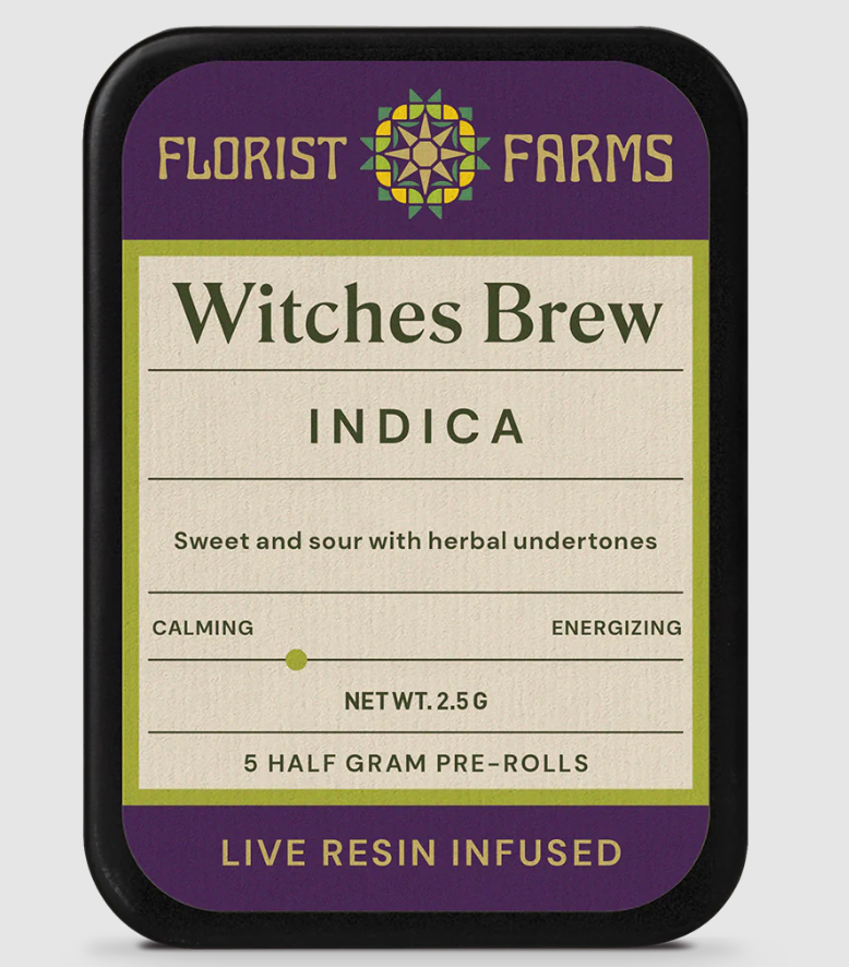 Photograph of product: Florist Farms | Witches Brew | Oui'd | Infused Pre-Rolls 5pk