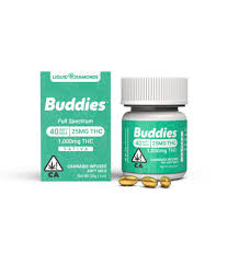 Photograph of product: Buddies - Crunch Berries (Hybrid) 25mg Live Resin Soft Gels 40pc (1000mg)