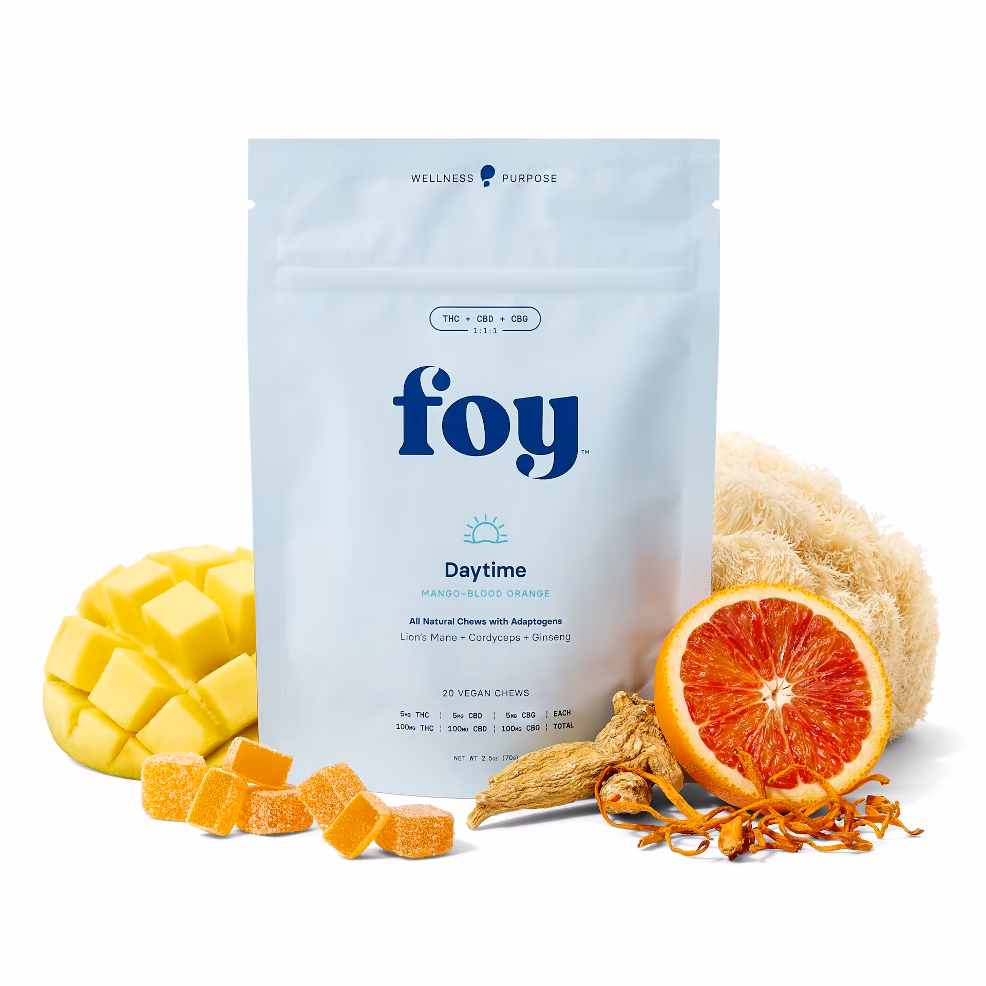 Photograph of product: Daytime Chews 1:1:1 TH-oui:CBD:CBG |  100mg 20pk