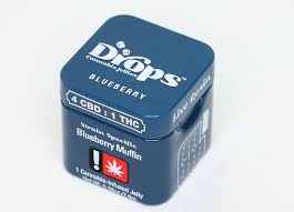 Photograph of product: Drops | Blueberry Live Rosin Gummy (4:1 CBD:TH-oui) (2 Piece) | 200mg CBD/50mg TH-oui
