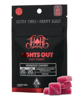Photograph of product: Heavy Hitters | Midnight Cherry : Thc/ 100mg Cbn Gummies | 100mg