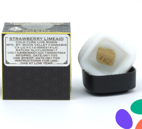 Photograph of product: Strawberry Limeade (Si) Living Soil LIVE ROSIN 1g - Moon Valley Organics