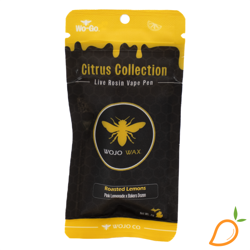 Photograph of product: 0.5g Roasted Lemons Live Rosin Disposable Vape Wojo