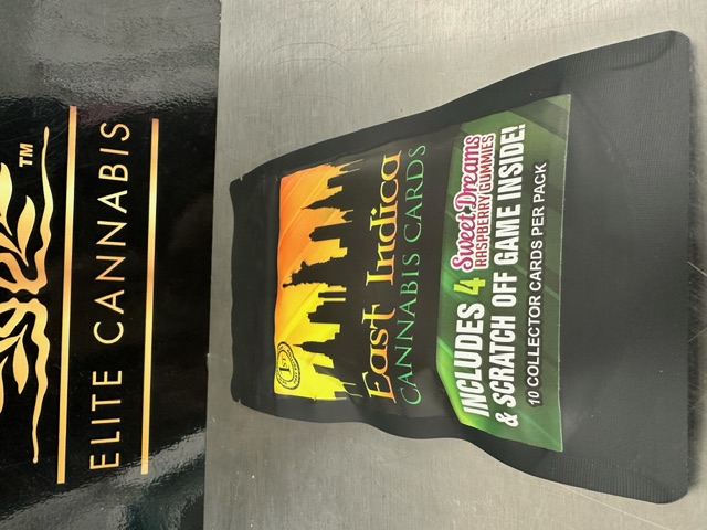 Photograph of product: East Oui'd Oui'd Cards with 4 CBD Raspberry Gummies & Scratch Off Game