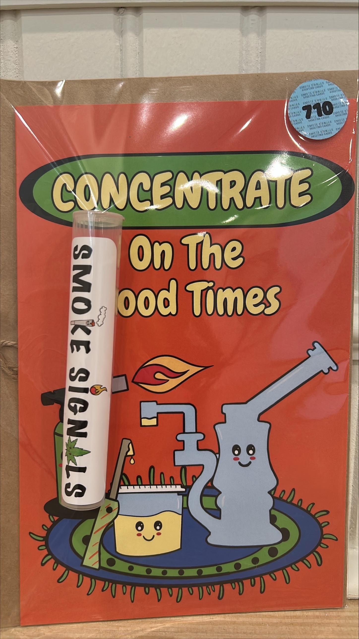 Photograph of product: Greeting Card with Doob Tube - 710 "Concentrate on the Good Times"