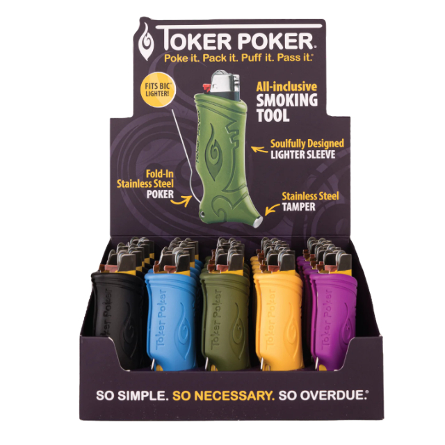 Photograph of product: TOKER POKER BIC LIGHTER SLEEVE ASSORTED COLORS