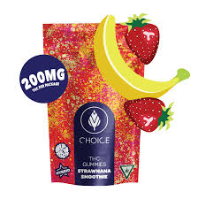 Photograph of product: CHOICE | STRAWNANA SMOOTHIE | GUMMIES | 200MG