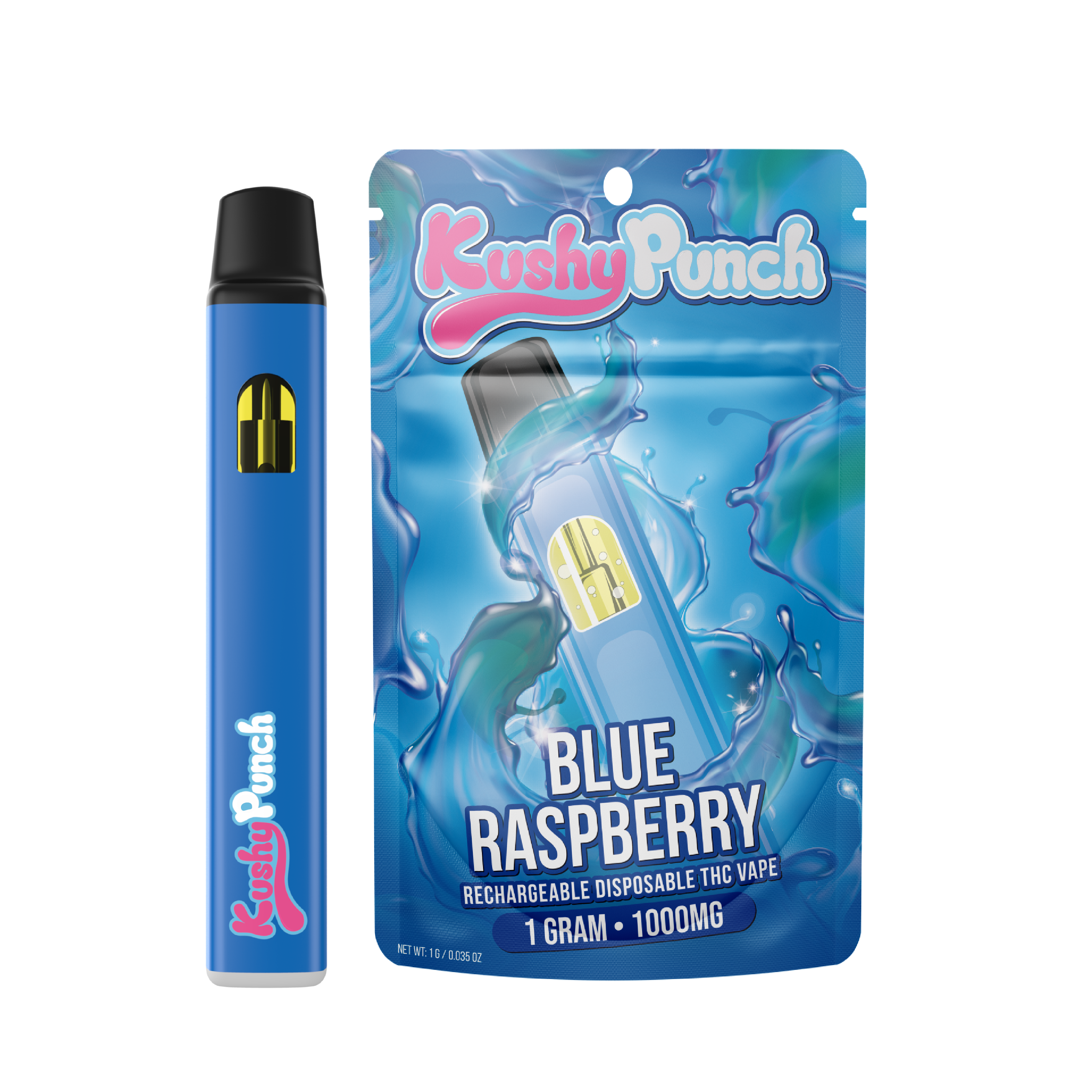 Photograph of product: Kushy Punch - Disposable Vape Blue Raspberry - 1g
