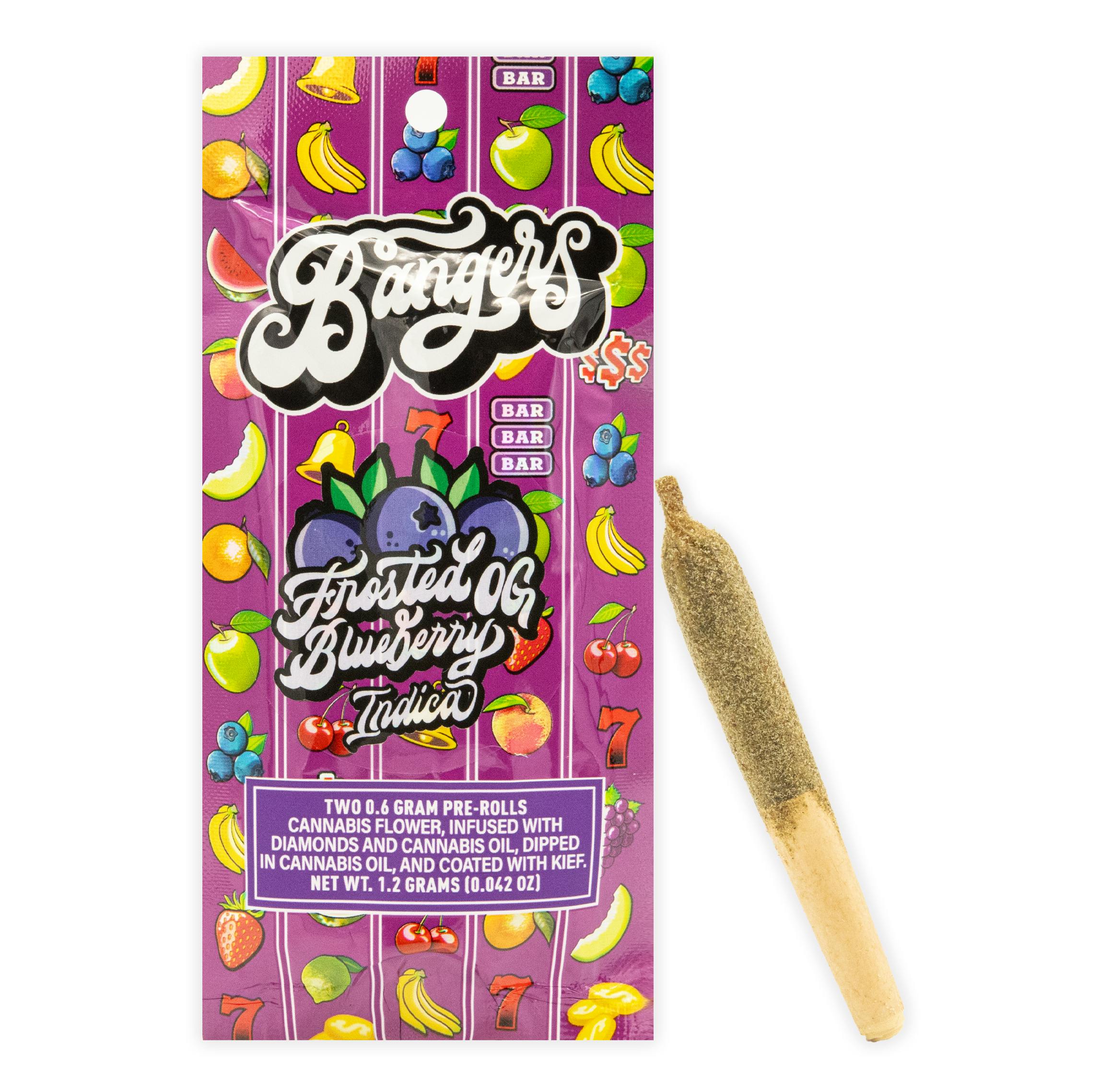 Photograph of product: FROSTED BLUEBERRY OG INFUSED PRE-ROLL 2PK [1.2G]