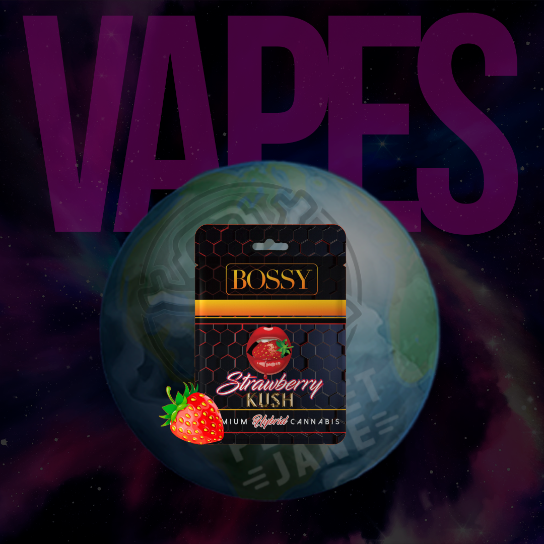 Photograph of product: Bossy - 1g Cart - Strawberry Kush Hybrid