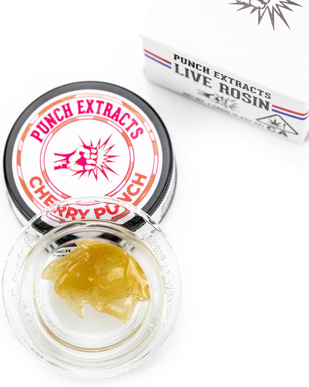 Photograph of product: Punch Extracts - Live Rosin - Cherry Punch - Tier 4 Badders