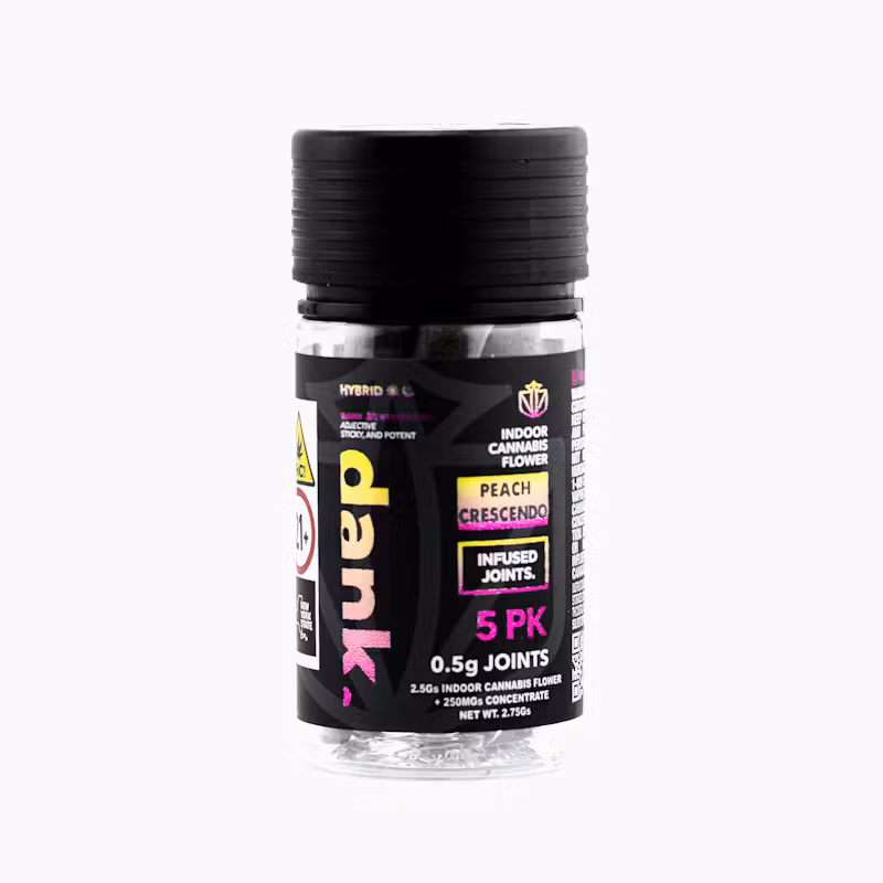 Photograph of product: Peach Crescendo- DANK- 5Pck Infused Pre-Rolls