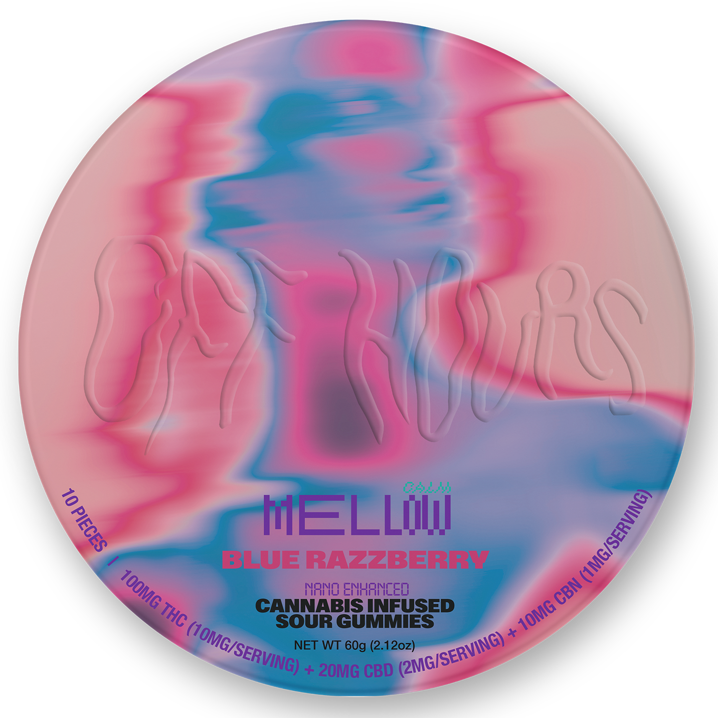 Photograph of product: Off Hours | Mellow Gummies | 10mgTH-oui:2mgCBD:1mgCBN | 10pk