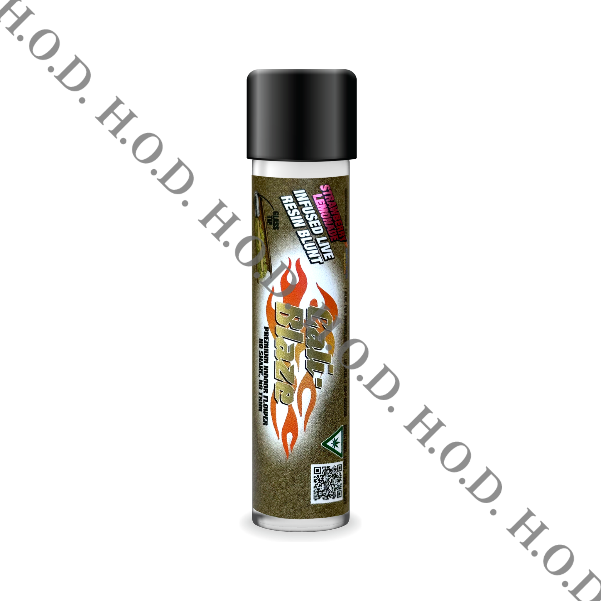 Photograph of product: Cali-Blaze Strawberry Lemonade Live Resin Infused Donut Blunt 1.2g