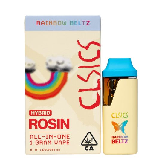 Photograph of product: CLSICS Live Rosin AIO Vape Rainbow Beltz 1g - 