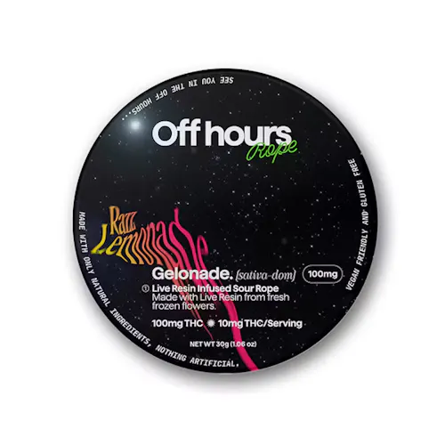 Photograph of product: Off Hours | Gelonade | Live Resin Gummy Rope | 100MG