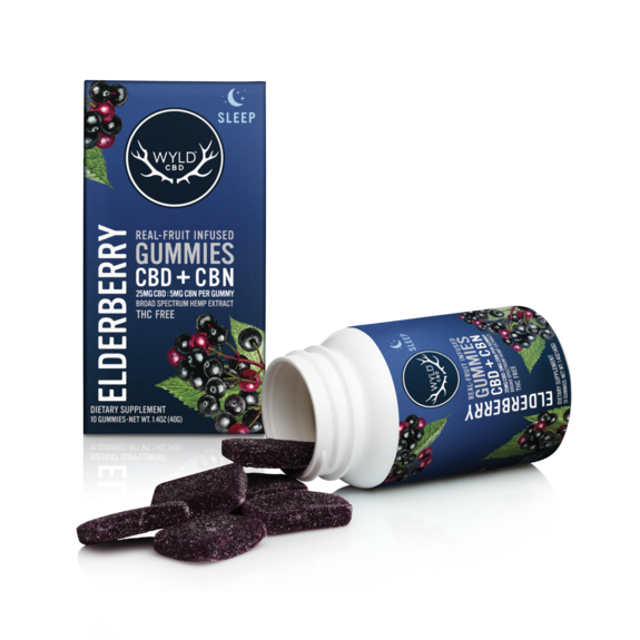 Photograph of product: Elderberry - 250mg CBD & 50mg CBN - 10pk of Gummies - (Hemp No Tax)  - Wyld