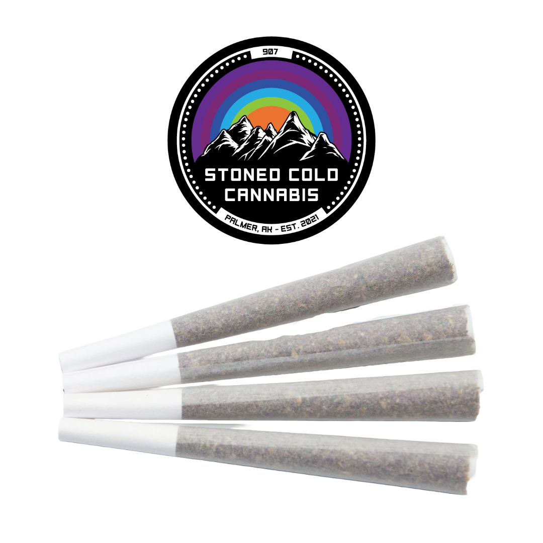 Photograph of product: Double Trouble Bubble au chocolat Joint - 4-Pack 0.75g DJ Short Blueberry / Cherry Springer Infused Prerolls