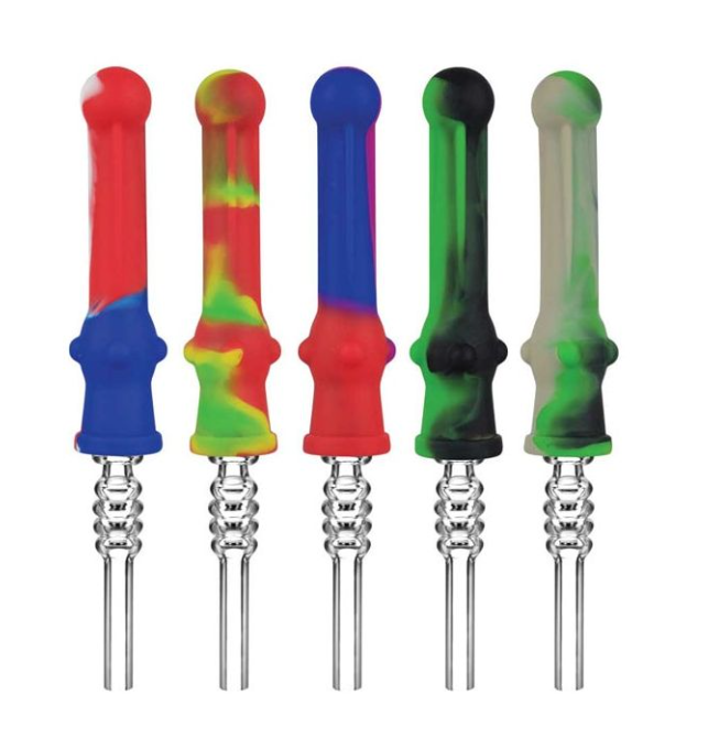 Photograph of product: Dab Straw - Silicone Vapor Straw Quartz Tip 7"