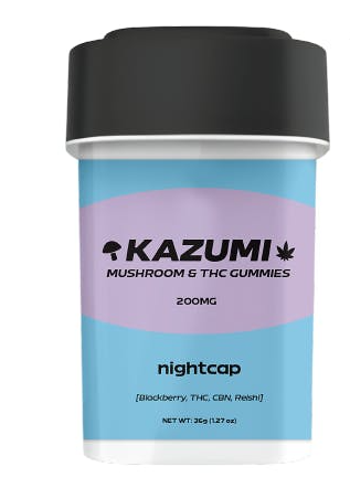 Photograph of product: Nightcap Blackberry Mushroom Blend and TH-oui Gummies 200mg